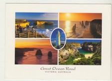 GREAT OCEAN ROAD VICTORIA 5 SCENES INCL LOCH ARD GORGE SCANCOLOR POSTCARD