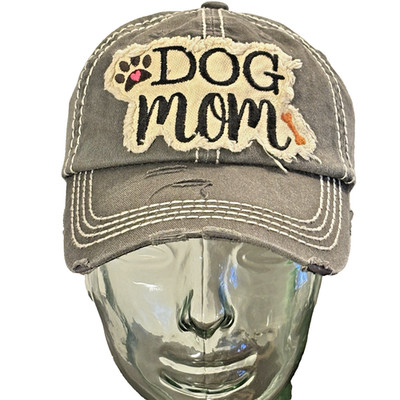 NEW Dog Mom Ball Cap OS ''Kbethos Vintage'' Baseball Hat 6+'' D Distressed