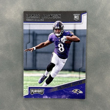 Panini 2018 Playoff Lamar Jackson RC Rookie #212 Baltimore Ravens Football Card. rookie card picture