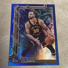 STEPHEN CURRY 2025-26 TOPPS HOLIDAY BLUE GLITTER HOLO FOIL+6-bonus Cards