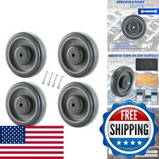 AMGSH Shopping Cart Wheels Replacement 4 Pack 5-inch Diameter Grey Caster