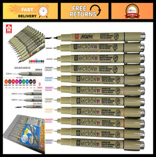 12 Fineliner Archival Ink Pens Set - Black Assorted Colors, 8 Pack, Art Suppli