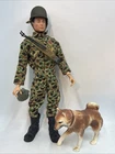 Vintage 1964 HASBRO G.I.JOE In Camo Helmet Canteen & Husky