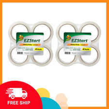 Pack of 8 Duck EZ Start Clear Packing Tape, 1.88" x 54.6yd, Shipping Seal