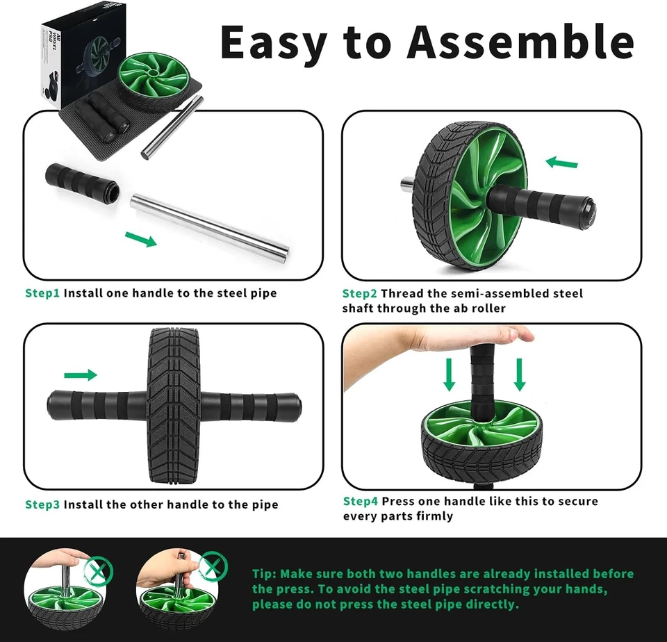 Ab Roller Wheel Abdominal Fitness Gym Exercise Equipment Core Workout Training - Image 3 of 4