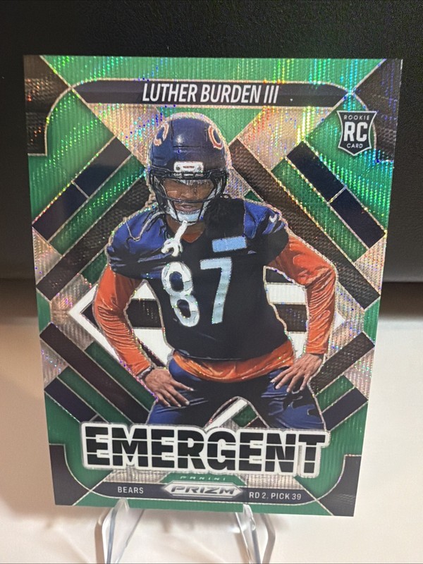 2025 Panini Prizm - Emergent Luther Burden #19 Green Wave Prizm (RC)
