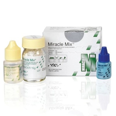 GC Miracle Mix Silver Alloy GIC Restorative Cement Powder Liquid - Fast Ship