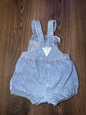 Vintage 90s Made In The USA Oshkosh B  Gosh Bubble Denim Overalls 3-6 Months