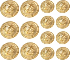 Gold Buttons, Ymapinc 14Pcs Metal Gold Blazer Buttons Set 18Mm 23Mm Gold Buttons