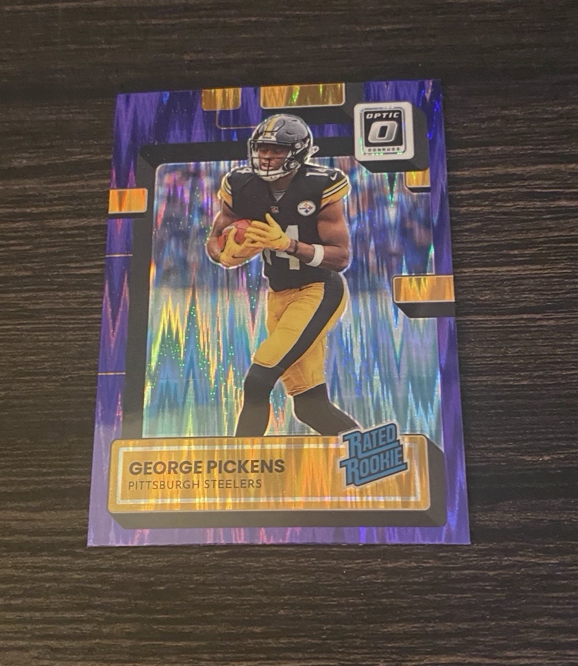 2022 Donruss Optic Rated Rookie George Pickens #223 Purple Shock Cowboys RC