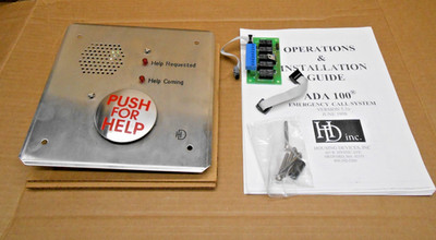 NEW HOUSING DEVICES ADA-100 PUSH FOR HELP SIGN EMERGENCY CALL SYSTEM STAINLESS