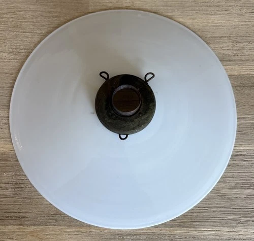 Vintage Milk Glass Saucer Light Shade 10”