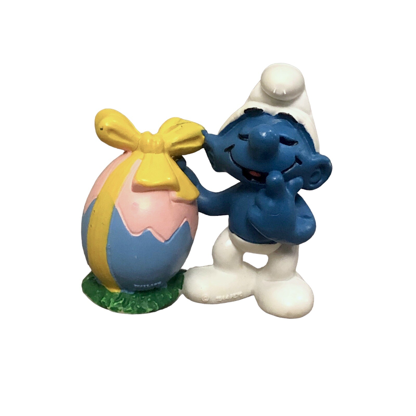 Smurfs Easter Egg Smurf Figure PVC #20490 Schleich Toy 80s Vintage Rare VGUC