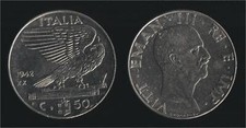 50 CENTESIMI 1942 IMPERO - VITTORIO EMANUELE III Q.FDC/aUNC QUASI FIOR DI CONIO