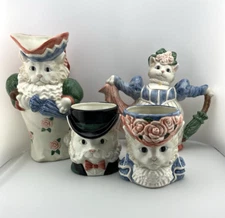 Fitz & Floyd Tea Set “Kittens of Knightsbridge’ – Victorian (4 pcs)–1988 Retired