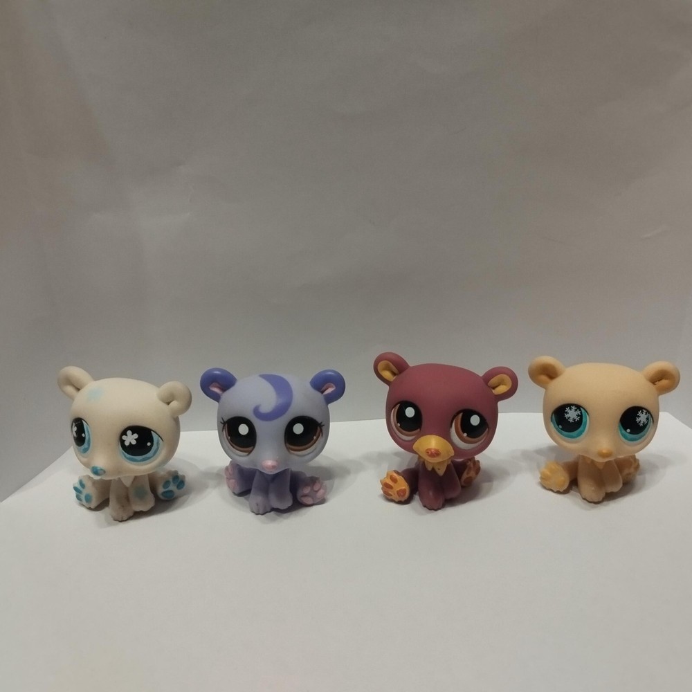 Vintage LPS Pet Shop Lot of 4 Polar Bear Figures