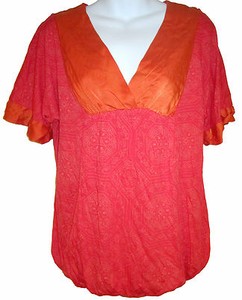 red bubble hem top
