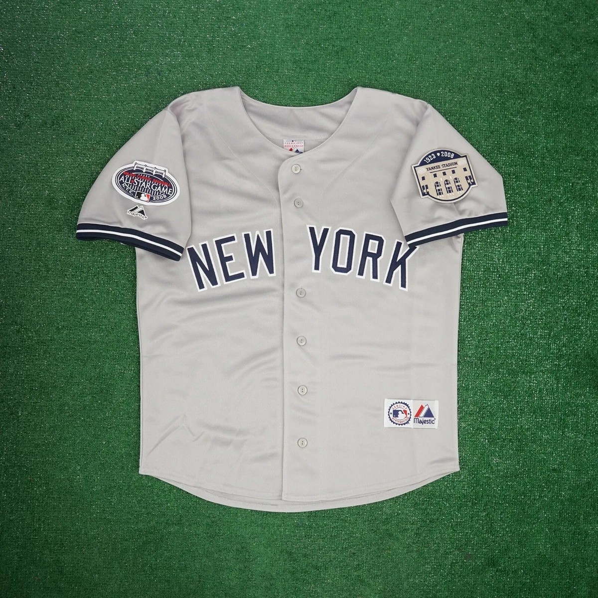 Derek Jeter 2008 New York Yankees Men's Grey Road Jersey w/ All Star Patch