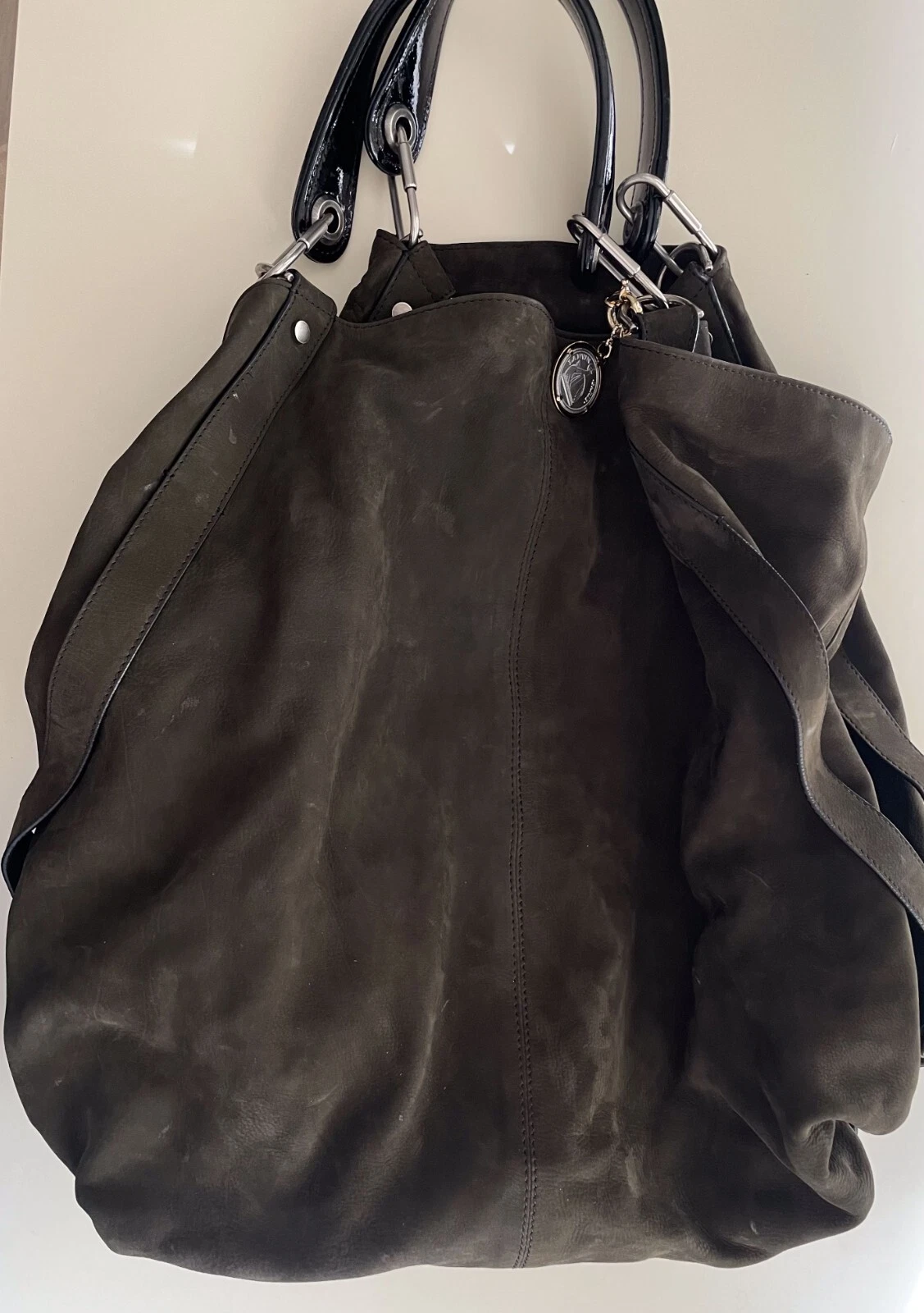 Lanvin — Lanvin Sac Handbag Gray Leather/Suede Tote Hobo