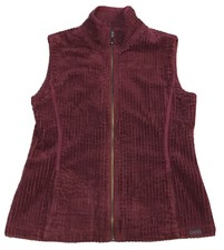 Woolrich Women's Kinsdale Corduroy Cotton Vest Full Zip Dark Ruby Size Medium