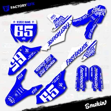 Blue White Smokin Camo Graphics Kit fits 18-24 Yamaha YZ65 YZ 65 Decals Sticker