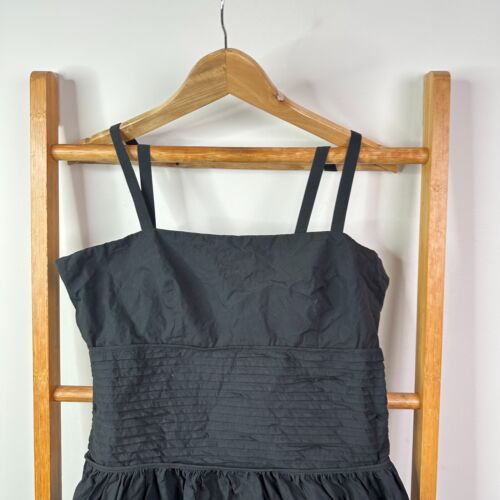 Marle Dress Womens 12 Black Sleeveless Mid Length Textured Cotton - Picture 4 of 10