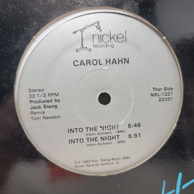 Carol Hahn Into The Night signed to DJ 12'' Vinyl Record Single