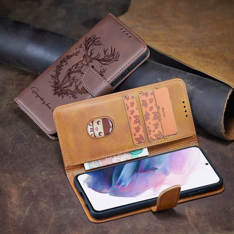 Leather Strap Elk Deer Wallet Phone Case for Huawei P60 P50 Y7 Y6 Y9 Mate 50 60 - Image 2 of 4