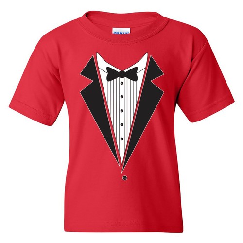 Tuxedo Shirt - Funny Formal Wedding Celebration Ceremony Graphic Youth T Shirt - Picture 5 of 33