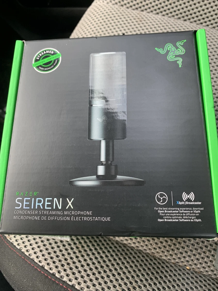 Razer Seiren X Black USB Streaming Microphone built-in Shock Mount  814855024995