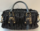 COACH Black Madison Sophia Gathered Leather Satchel Tote #15947