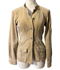 Anthropologie Ruth Corduroy Jacket Camel Brown 4 Small Stretch Cotton