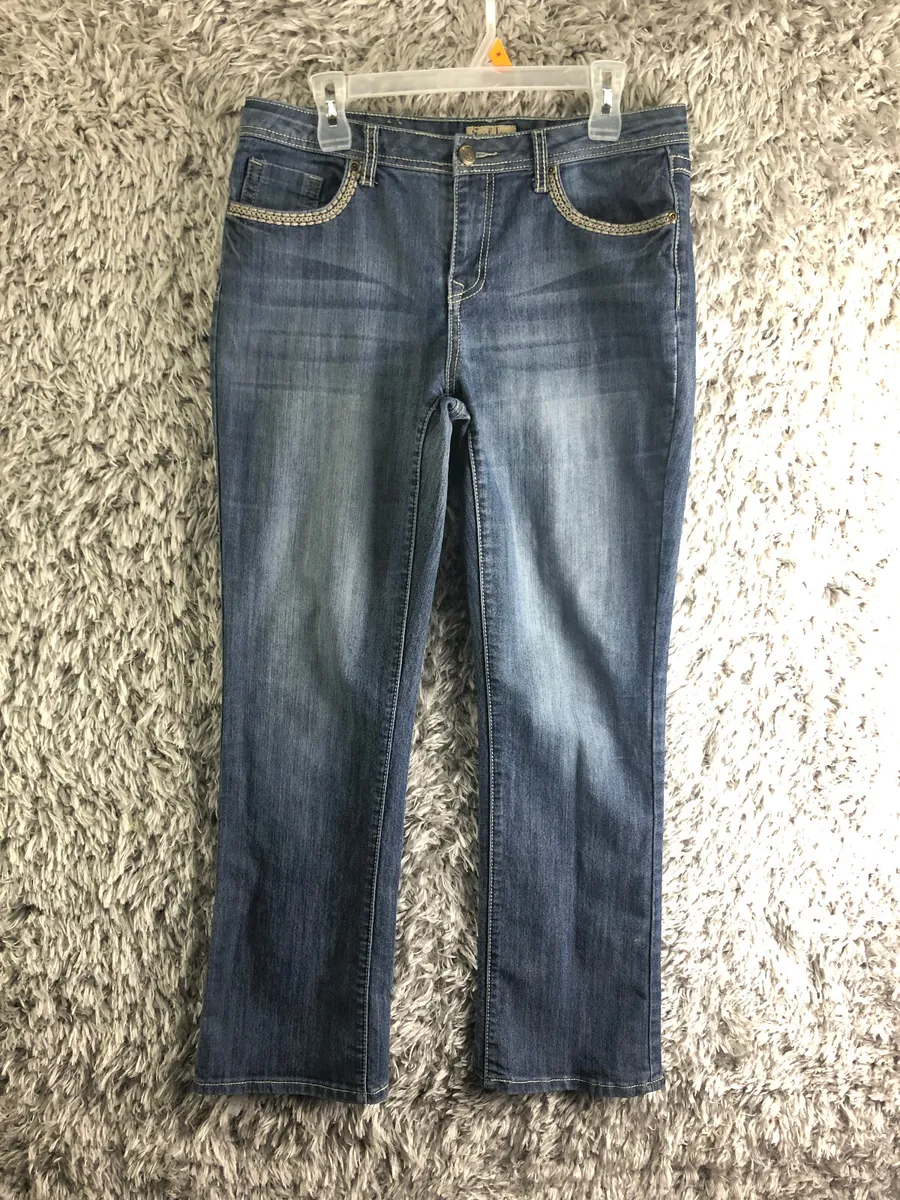 Earl Jeans Womens Size 10 Straight Mid Rise Medium Wash Blue Denim Jeans