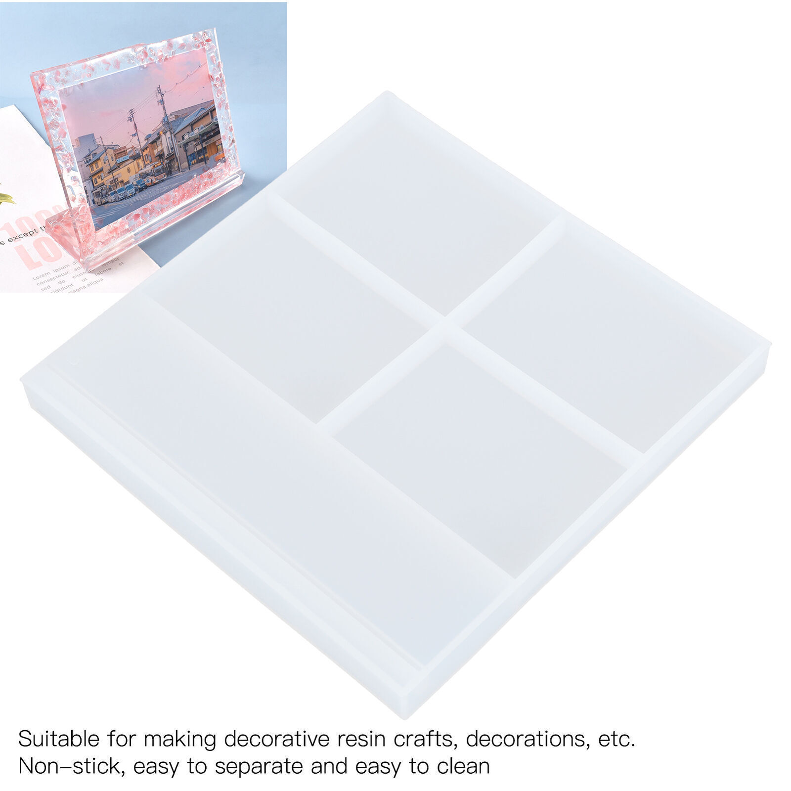 Large Square DIY Crystal Epoxy Photo Frame Silicone Mold for Handmade Crafts
