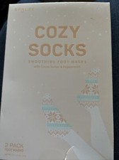 2 Spa Life Cozy Socks Smoothing Foot Masks W/ Cocoa Butter  Peppermint