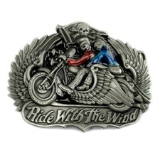 Motorcycle Belt Buckle Western Cowboy Native American Motorcyclist MOT-08 
