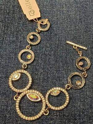 Ellen Mann Crystal Circle Silver Tone Bracelet