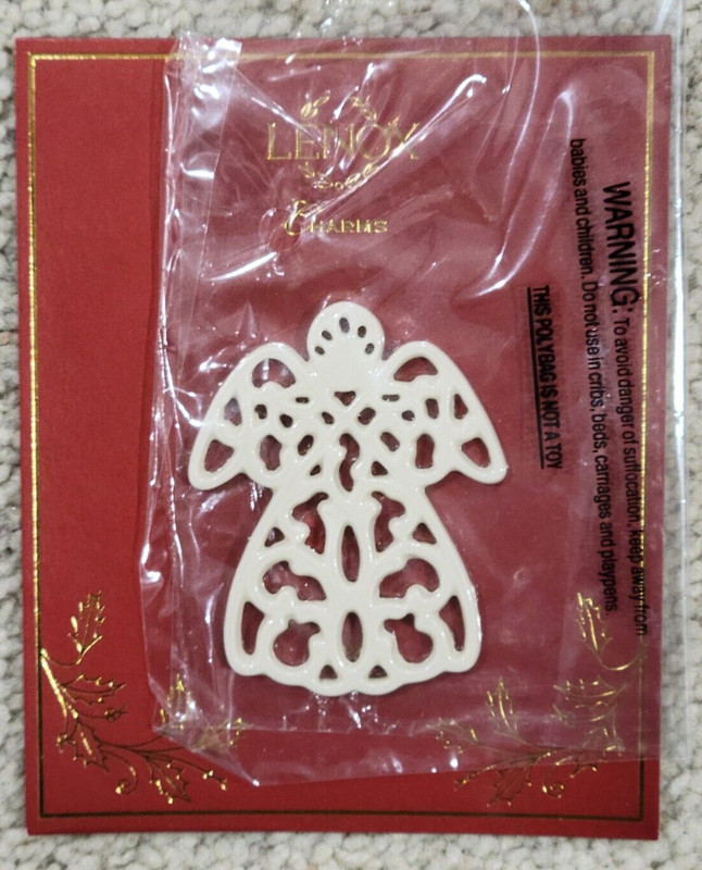 LENOX Ivory Porcelain CHARM - Pierced Angel Ornament, 2 ½” – LNC w/ Orig Package