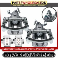 Rear Left & Right Brake Calipers for Jaguar XJ8 Vanden Plas 2004 2005 w/ Bracket