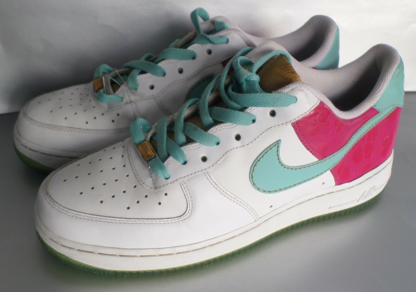 NIKE AIR FORCE 1 82\u0026#039; W SIZE 10 CUSTOM WHITE/PINK/BLUE | eBay