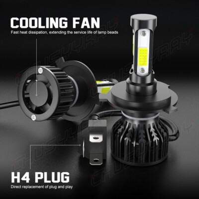 SHENKENUO H4 Hi-Lo Beam LED Headlight Bulb For Honda VT Shadow 500-1100 – 100W 5000LM 6000K White, IP67