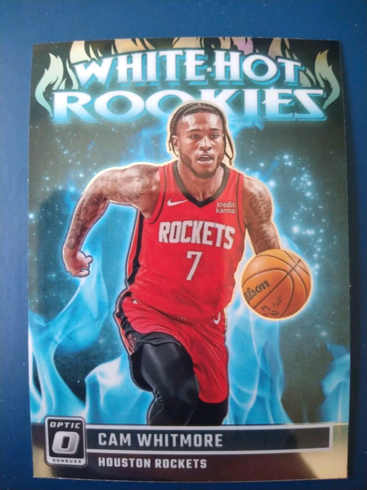 2023-24 Donruss Optic White Hot Rookies Cam Whitmore #5 Houston Rockets RC