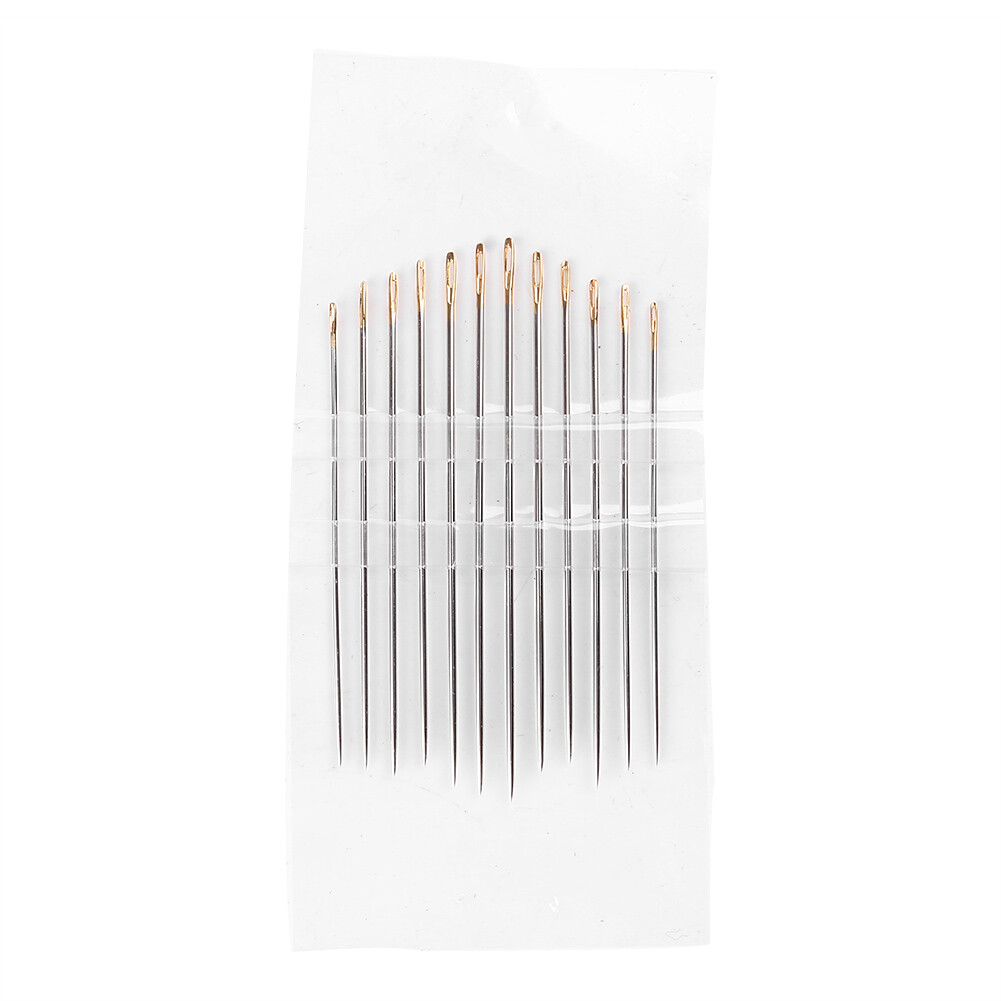 12pcs Steel Stitching Needles Canvas Sewing Leather Patch Craft