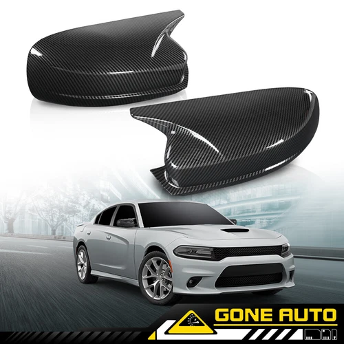 Carbon Look Rearview Side OX Style Mirror Cover Caps Fit For Dodge Charger 15-22