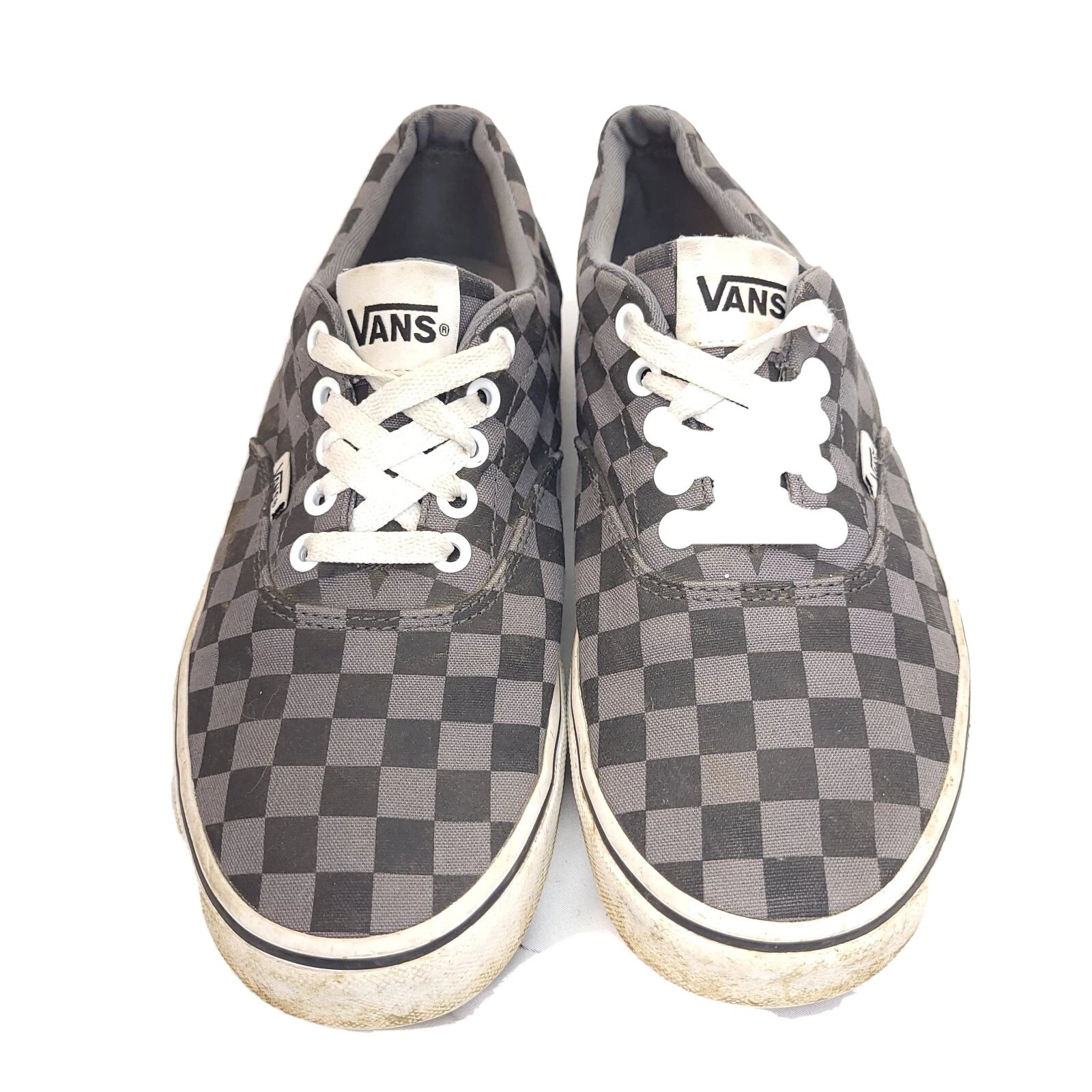 Scarpe da sneaker a scacchi Vans Off The Wall grigie con lacci da uomo taglia 8