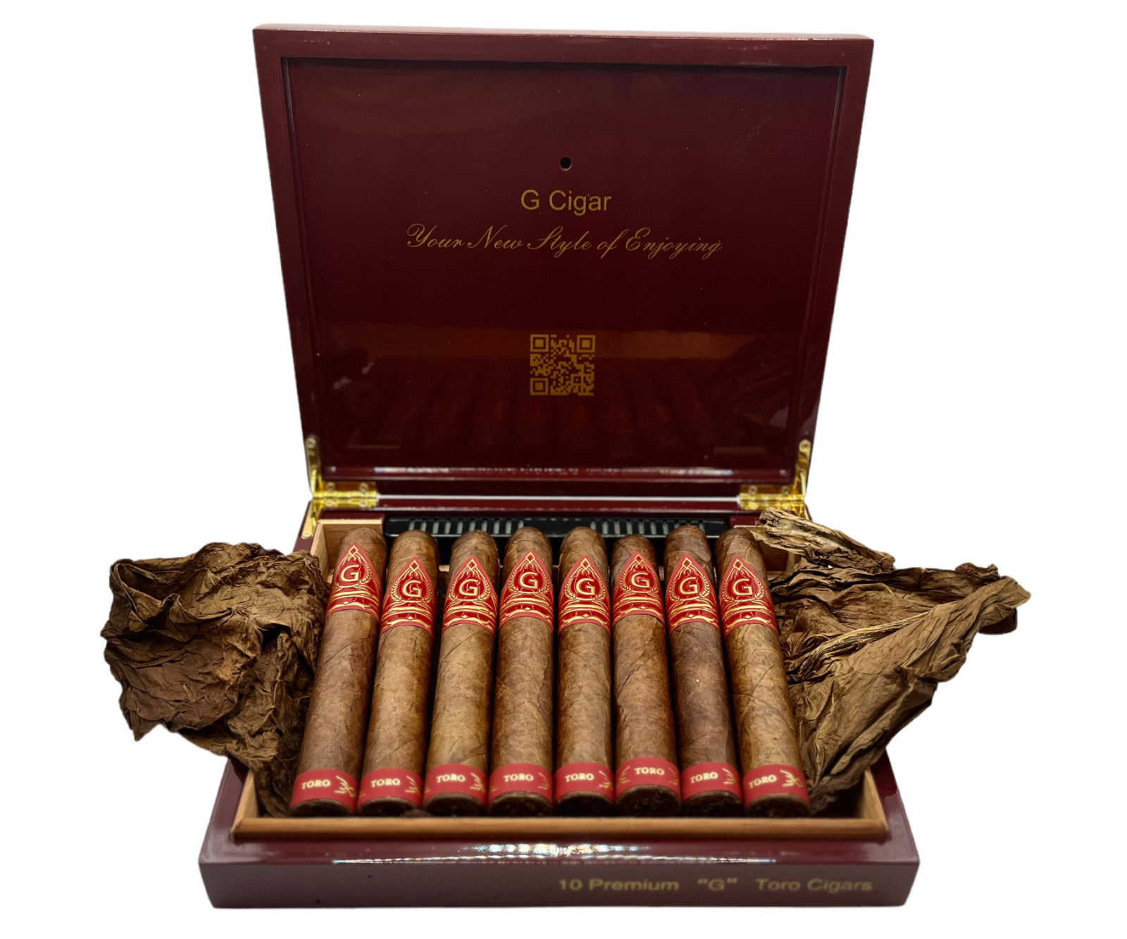 G Cigars Luxury High Quality Cedar Wood Humidor for 10-15 Cigars, (Red, Big)