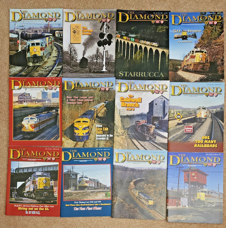Lot of 12 DIAMOND~Erie Lackawanna Historical ALL YEAR 2021, 22, 23~Vol. 35,36,37