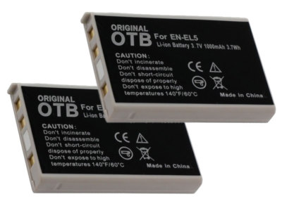 2 x EN-EL5 Akku f Nikon Coolpix P80, P90, P100, P500, P510, P520, P530, P5100