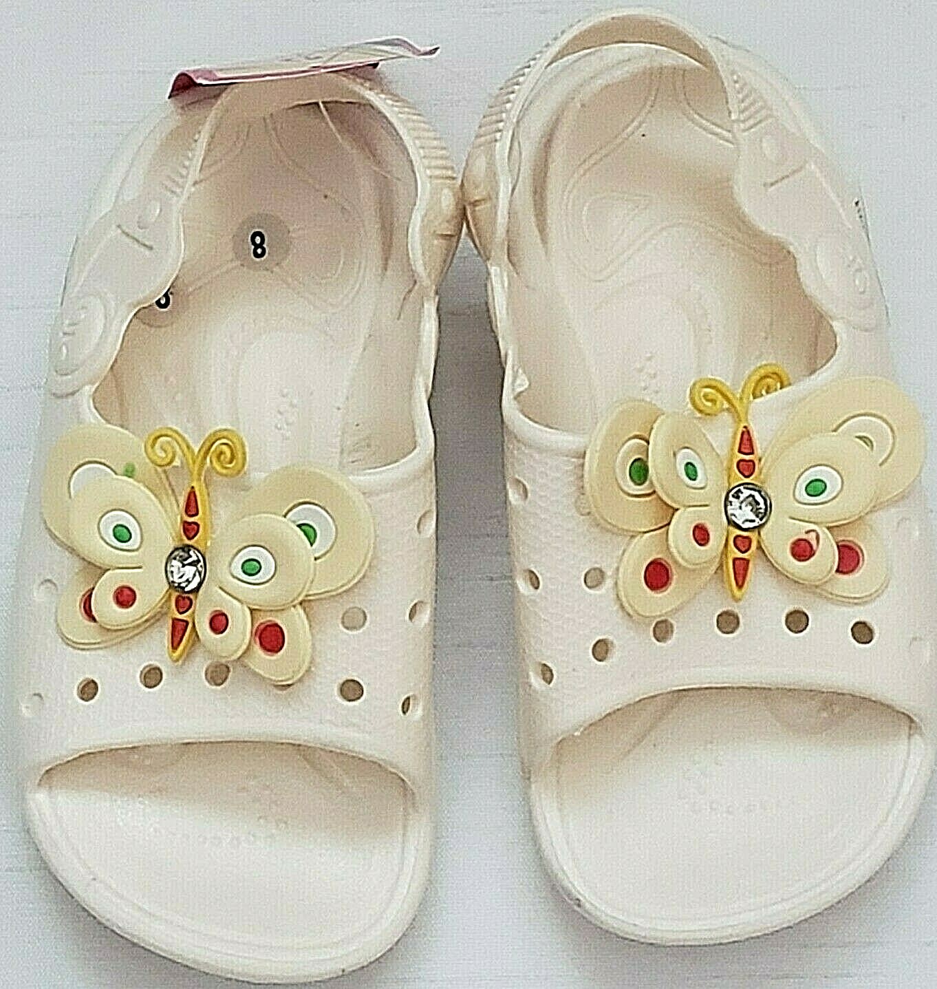 Size 5 Off White With Butterflies Very Cute New