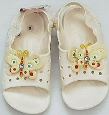 Baby Girl Toddler Sandals Shoes Size 5 Off White With Butterflies Very Cute NEW